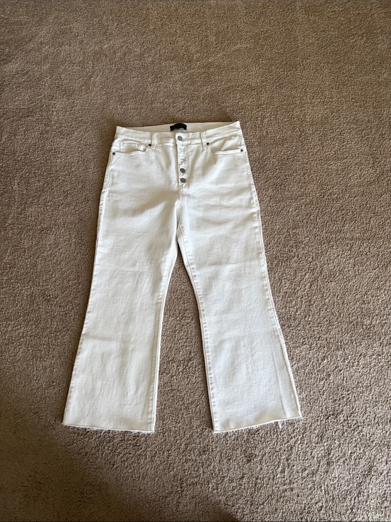 Banana Republic Denim - Banana Republic Women’s White Button-Fly cropped bootcut Jeans 12 inseam 26